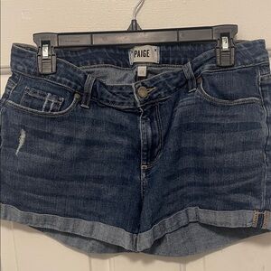 PAIGE Women's Dark Blue Jean Shorts
